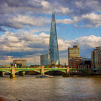 Buy canvas prints of The Shard and Southwark Bridge by Milton Cogheil