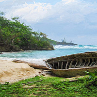 Buy canvas prints of Beach in Port Antonio 1 - Digital Art by Milton Cogheil