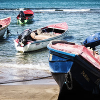 Buy canvas prints of Boats on Treasure Beach by Milton Cogheil