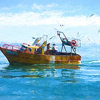 Buy canvas prints of Argentine Fishing Boat by Milton Cogheil