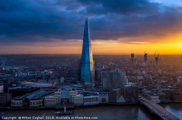 The Shard at Sunset Picture Board by Milton Cogheil