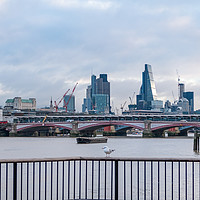 Buy canvas prints of London City View from The Queen's Walk, South Bank by Milton Cogheil