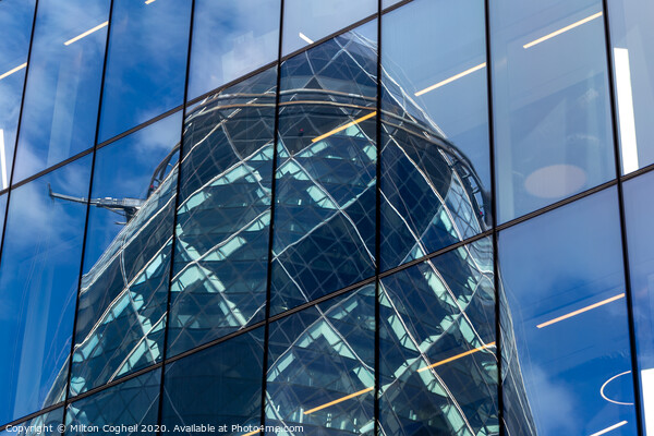 Reflection of the Gherkin building Picture Board by Milton Cogheil