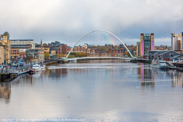 Rainbow over the River Tyne, Newcastle, UK Picture Board by Milton Cogheil