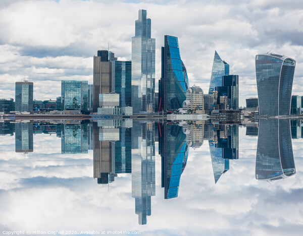 Mirror effect London skyline and skyscrapers Picture Board by Milton Cogheil