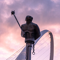 Buy canvas prints of River God sculpture on the Quayside, Newcastle, UK by Milton Cogheil