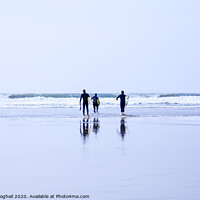 Buy canvas prints of Surfers on Polzeath Beach by Milton Cogheil