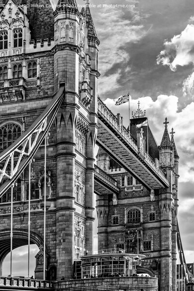 Towers of Tower Bridge - B&amp;W Picture Board by Milton Cogheil