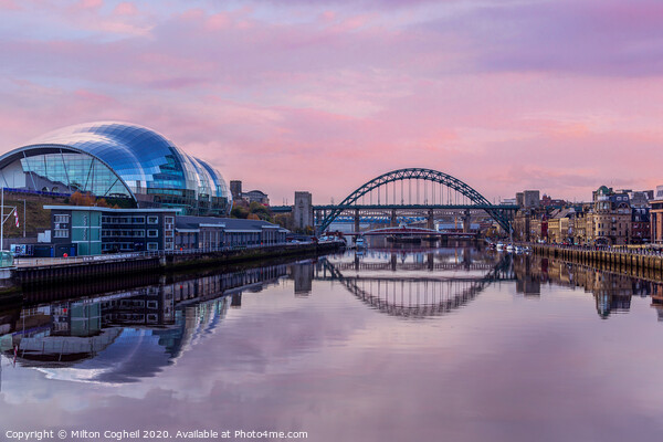 Sunset Harmony on River Tyne Picture Board by Milton Cogheil