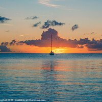 Buy canvas prints of Tranquil sunset at Rodney Bay, St Lucia by Milton Cogheil
