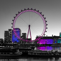Buy canvas prints of The London Eye at sunrise - Colour Pop by Milton Cogheil