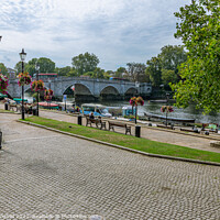 Buy canvas prints of Richmond waterfront with River Thames and Richmond Bridge in the background by Milton Cogheil