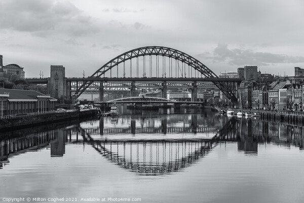 Tyne Bridge mirrored in the River Tyne Picture Board by Milton Cogheil