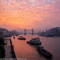 Buy canvas prints of Fire Sky Above London by Milton Cogheil
