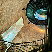 Buy canvas prints of Currituck Beach Lighthouse Staircase (OBX) by John Chase