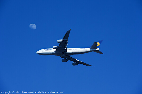 Lufthansa 747-830 Flies the Moon Picture Board by John Chase