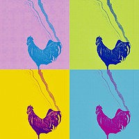 Buy canvas prints of Pop Art Roosters by John Chase