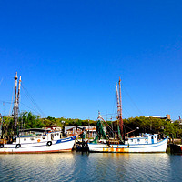 Buy canvas prints of Shrimp Boats on Shem Creek, Mount Pleasant, South  by John Chase