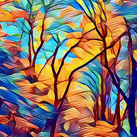 Buy canvas prints of Abstract Trees in the Forest by John Chase