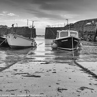 Buy canvas prints of Mousehole harbour fishing  boats by Dave Henderson
