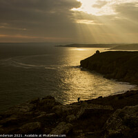 Buy canvas prints of Sunset at Rinsey cove, Cornwall  by Dave Henderson