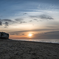 Buy canvas prints of Sunset against the hunstanton cliffs, Norfolk by Nichol Pope