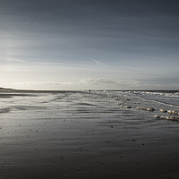 Buy canvas prints of Lone Walker at Holme Next the Sea, Norfolk by Nichol Pope