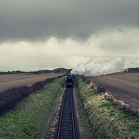 Buy canvas prints of Old Steam train leaving Sheringham, Norfolk, UK by Nichol Pope