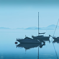 Buy canvas prints of Mar Menor sunrise through mist. by Steve Whitham