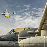 Buy canvas prints of Gloster Meteor tribute scene. by Steve Whitham