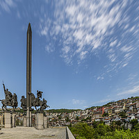Buy canvas prints of Veliko Tarnovo old town & Four Kings monument by Steve Whitham