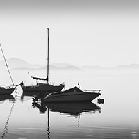 Buy canvas prints of Mar Menor sunrise through mist. by Steve Whitham