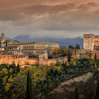Buy canvas prints of Alhambra by Evening. by Steve Whitham
