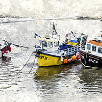 Buy canvas prints of The fishing boats of Staithes. by Steve Whitham