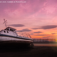 Buy canvas prints of High and dry at sunset. by Steve Whitham
