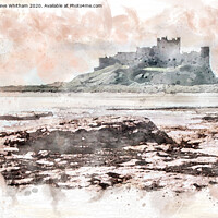 Buy canvas prints of Bamburgh Castle Sunset. by Steve Whitham