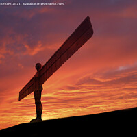 Buy canvas prints of Angel of the North at Sunset by Steve Whitham