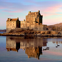 Buy canvas prints of Eilean Donan Castle by Evening Light. by Steve Whitham