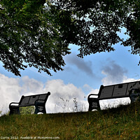 Buy canvas prints of Benches on top of a hill by Tom Curtis