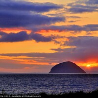 Buy canvas prints of Sunset at Ailsa Craig by Tom Curtis