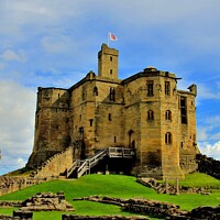 Buy canvas prints of Warkworth Castle Northumberland by Tom Curtis