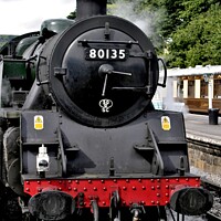 Buy canvas prints of Steam Locomotive 80135 by Tom Curtis