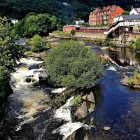 Buy canvas prints of River Dee Llangollen by Tom Curtis