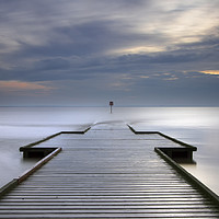 Buy canvas prints of Lytham lifeboat jetty at sunset by Colin Jarvis