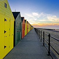 Buy canvas prints of Beach Huts As The Sun Sets.. by Jon Wood