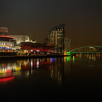 Buy canvas prints of The Lowry by night by Daniel Udale