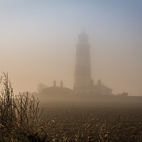 Buy canvas prints of Happisburgh Lighthouse in the Mist by Ann Mitchell