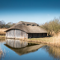 Buy canvas prints of Boathouse at Hickling Broad by Ann Mitchell