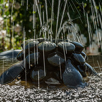 Buy canvas prints of Stone Water Fountain by Ann Mitchell