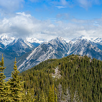 Buy canvas prints of Mountain Range Banff National Park  by Ann Mitchell